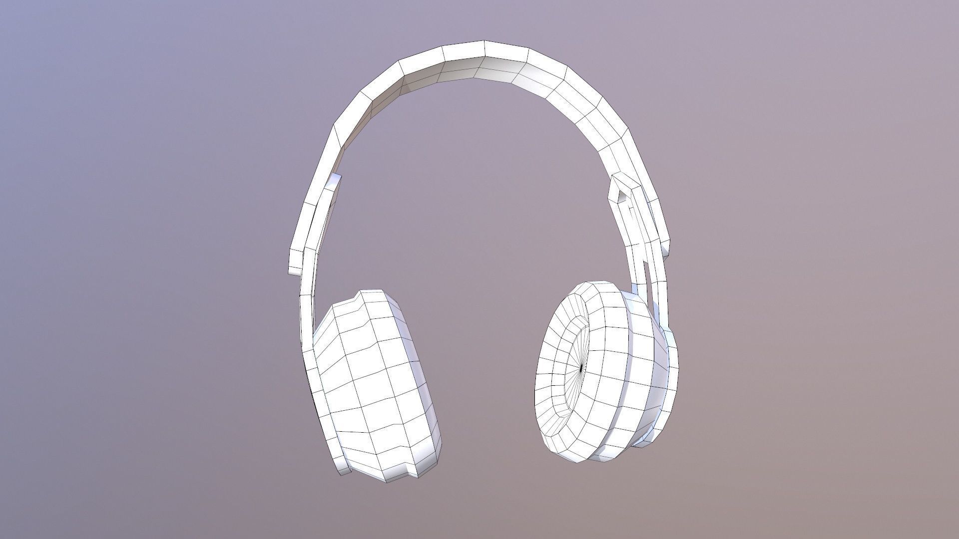 Safety Headphone Low-poly 3D model_10