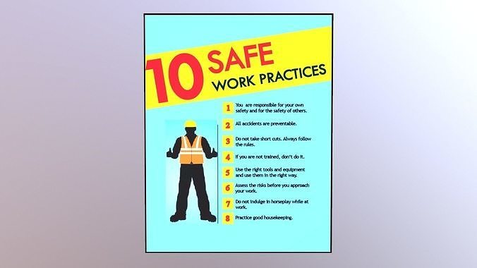 Safety Poster Work Practices Low-poly 3D model