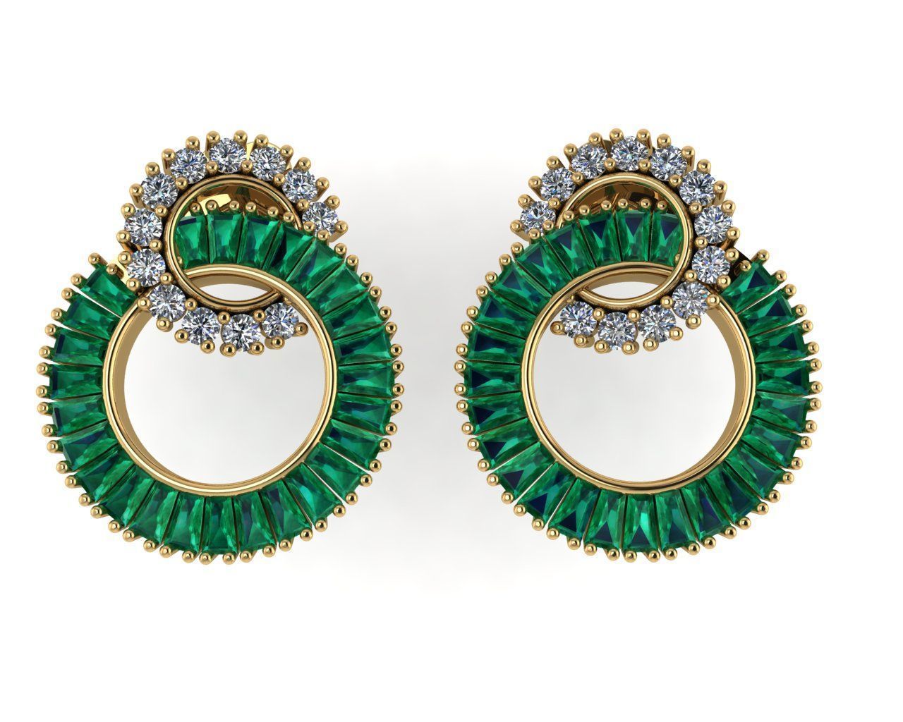 Diamond earring 3d render 3D print model_6