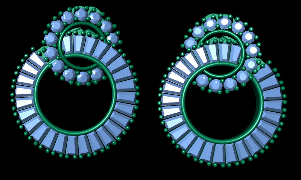 Diamond earring 3d render 3D print model_9