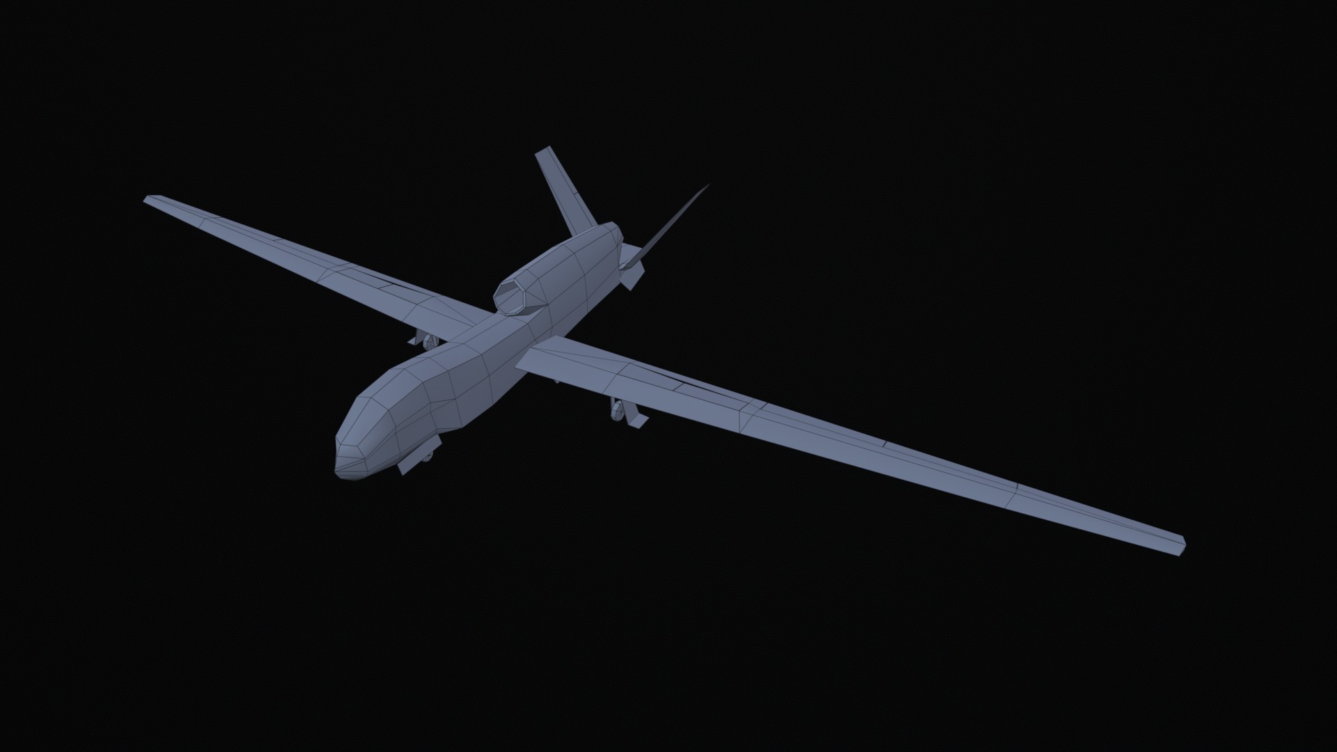 Asset - Army - RQ 4 Global Hawk - 3D MODEL Low-poly Low-poly 3D model_11