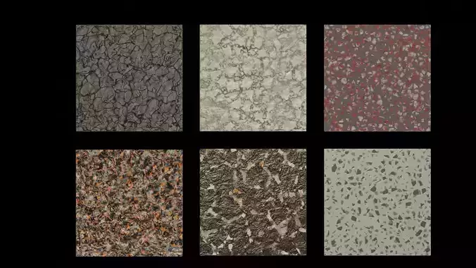 Terrazzo Marble Tile Texture Pack of 6