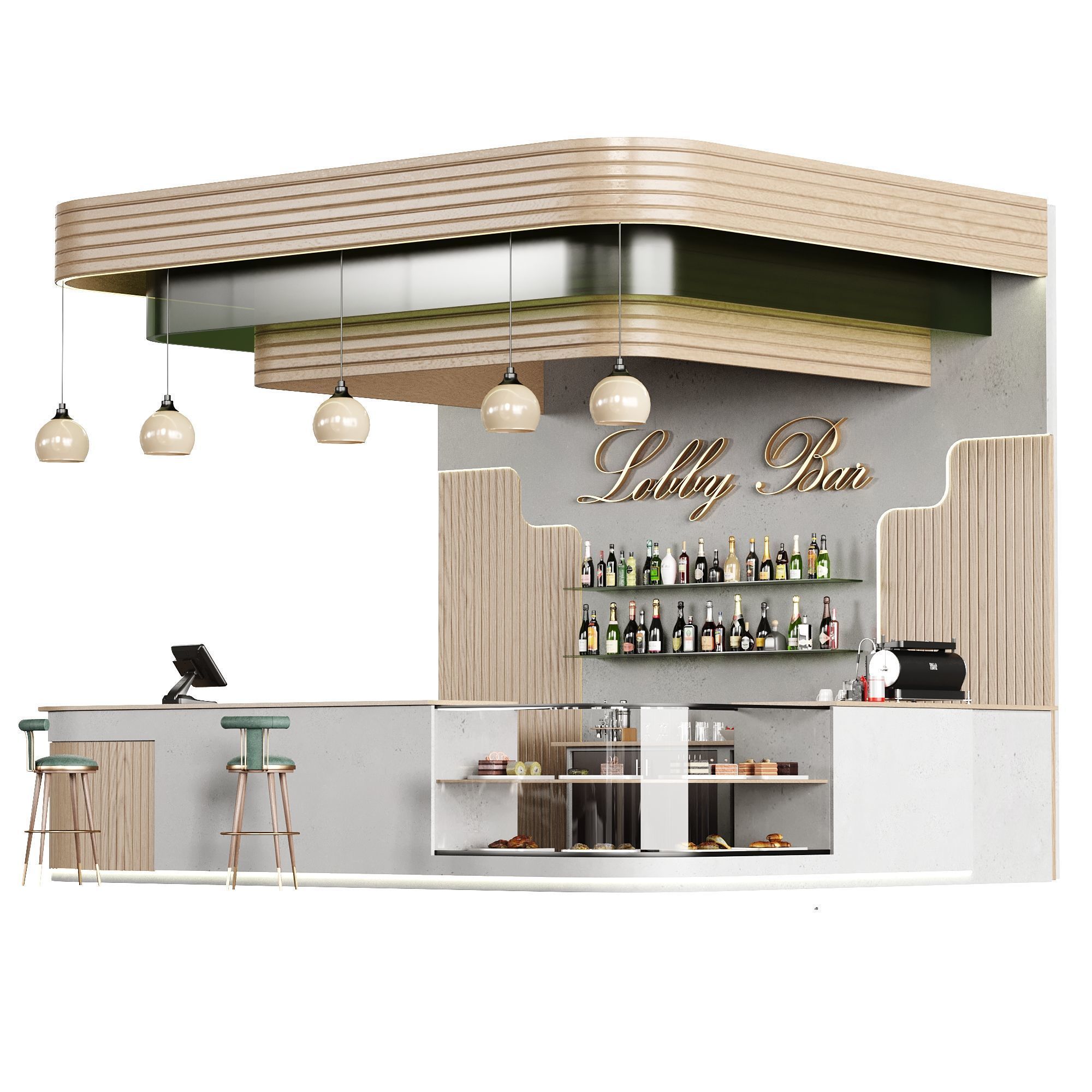 Bar 28 Lobby Bar 3D model_4