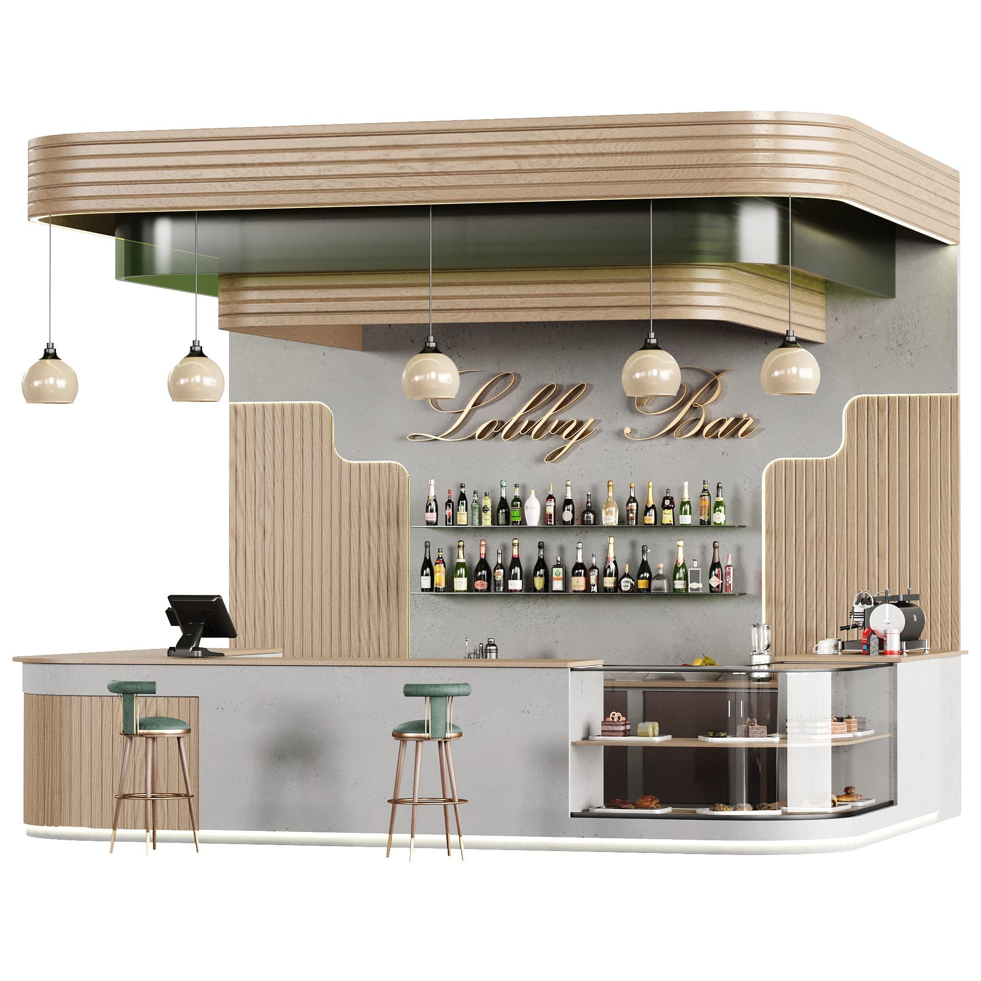 Bar 28 Lobby Bar 3D model_1