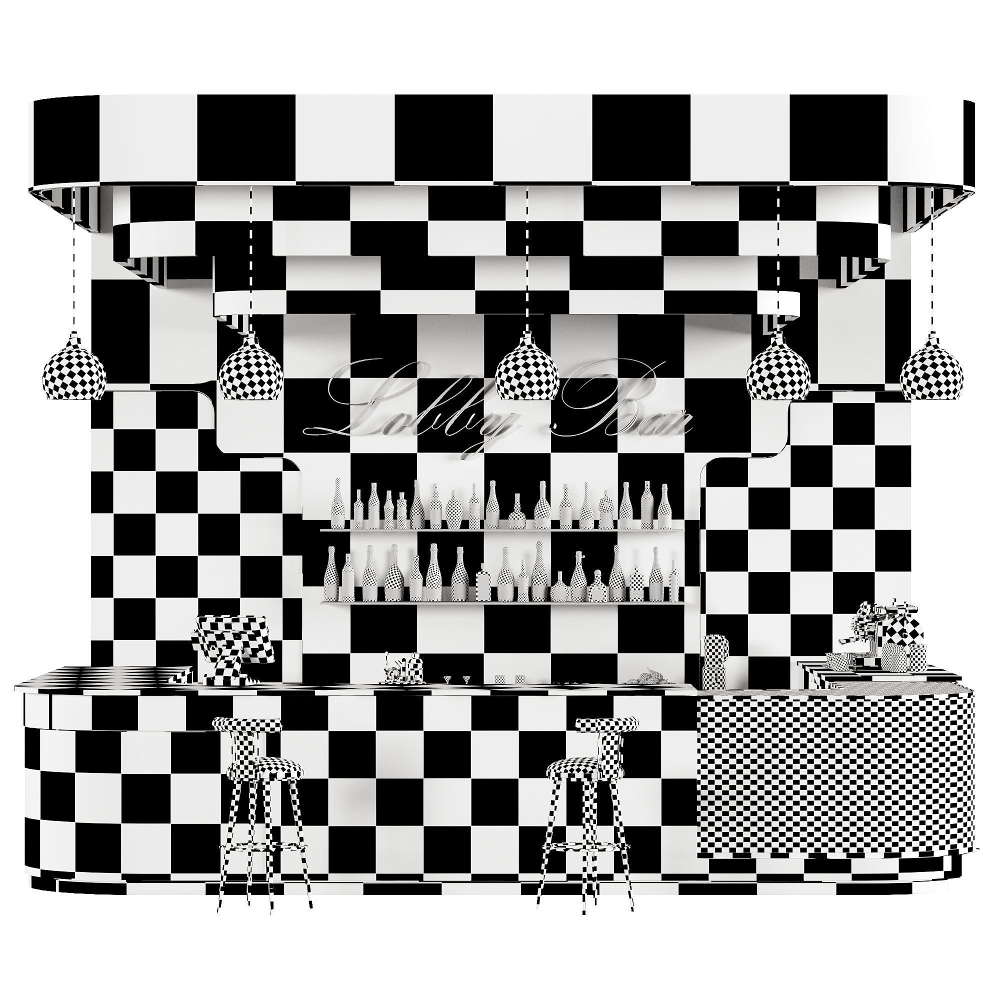 Bar 28 Lobby Bar 3D model_6