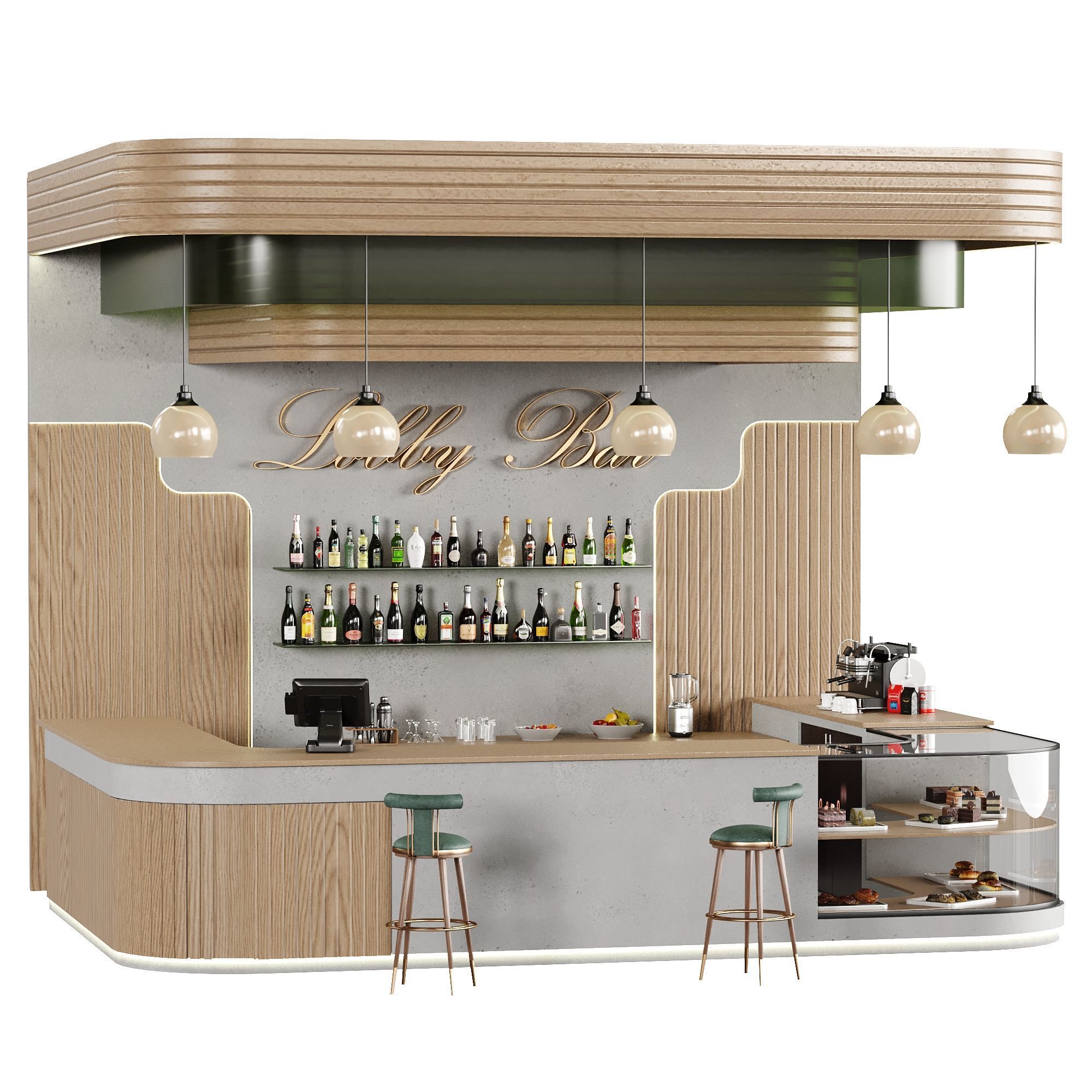 Bar 28 Lobby Bar 3D model_3