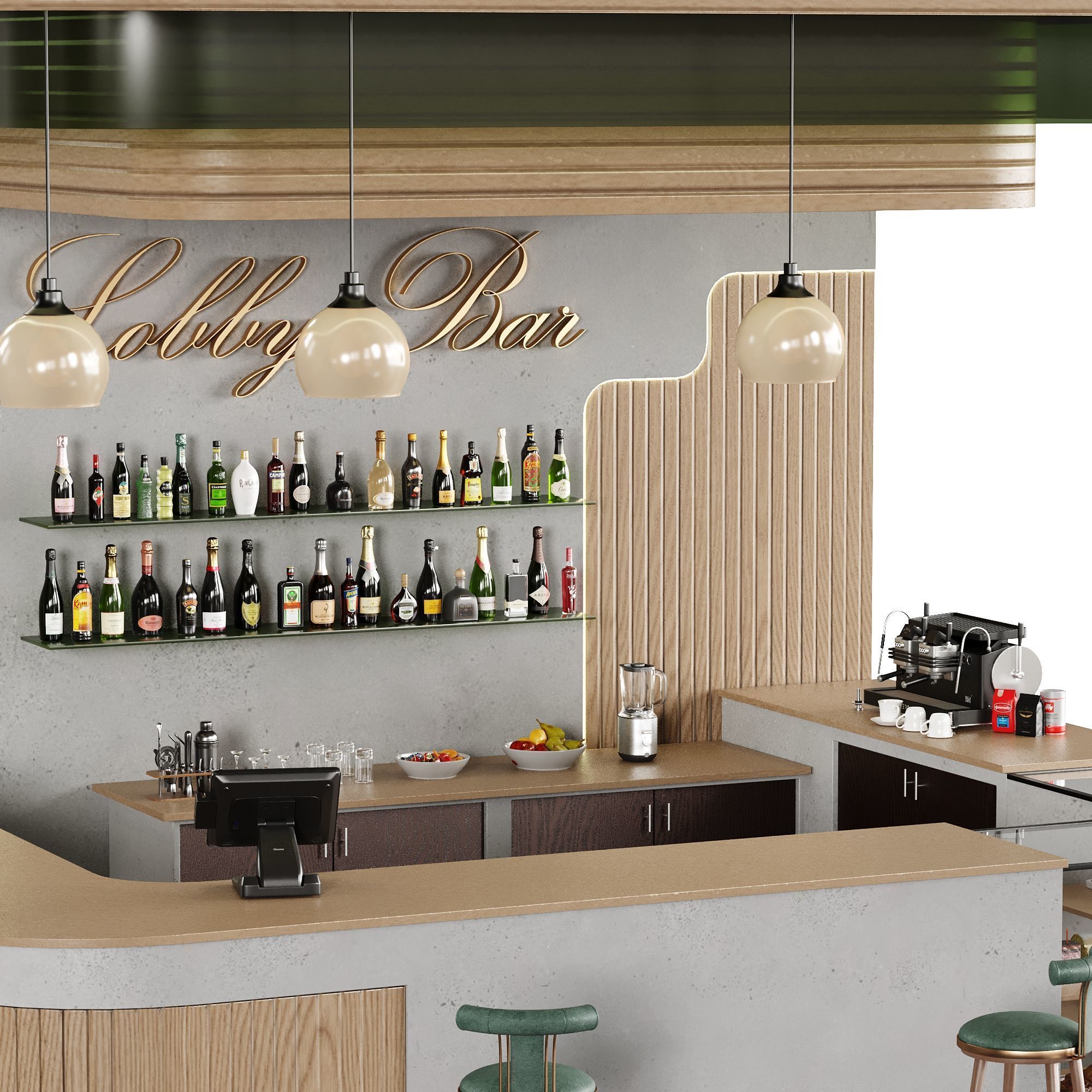 Bar 28 Lobby Bar 3D model_2