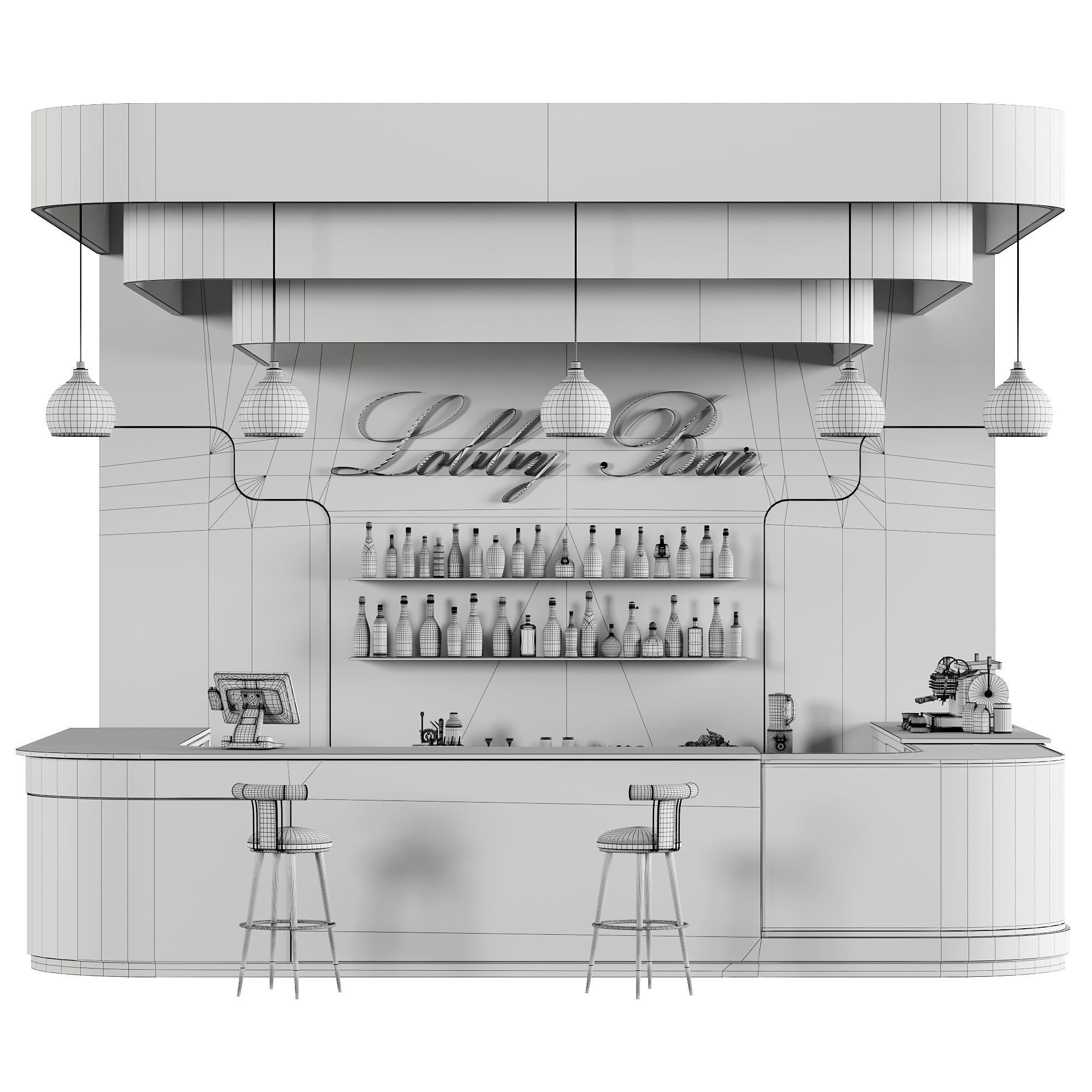 Bar 28 Lobby Bar 3D model_5