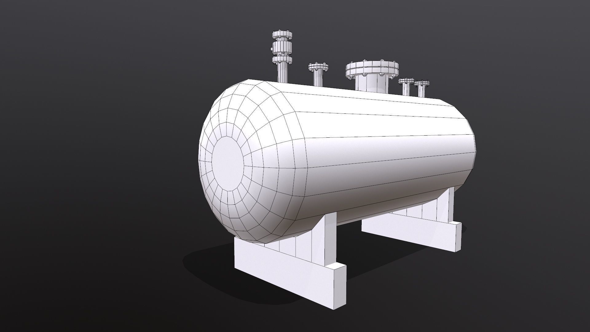Storage Tank Low-poly 3D model_8