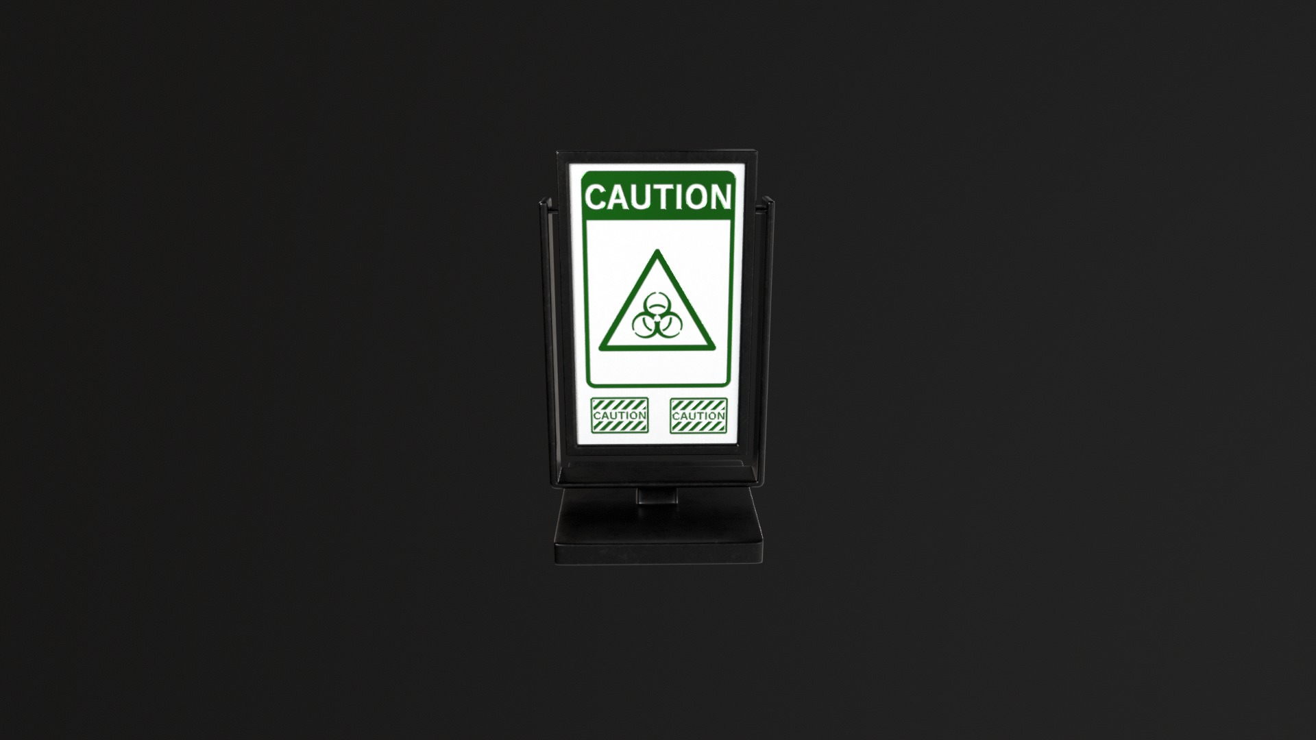Promotional Stand with Caution and Biohazard Sign - PBR Textures 3D model_13