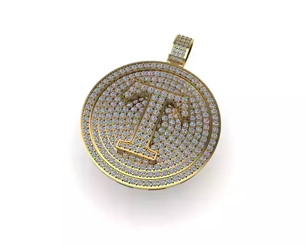 Diamond hiphop pendant 3d render