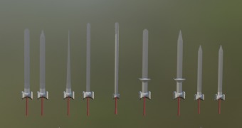Medieval weapons collection Low-poly 3D model_2