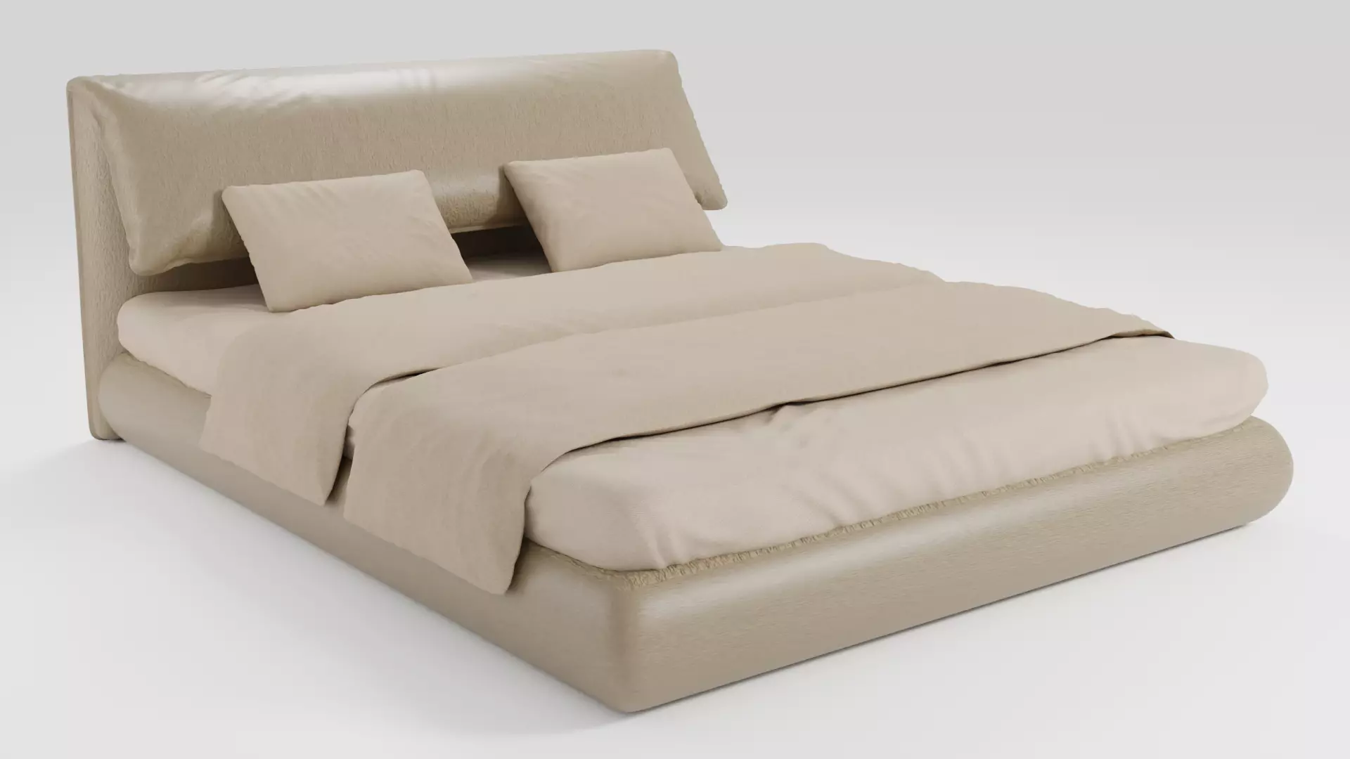 Exquisite Italian bed in the style of eclectic minimalism 3D model_0