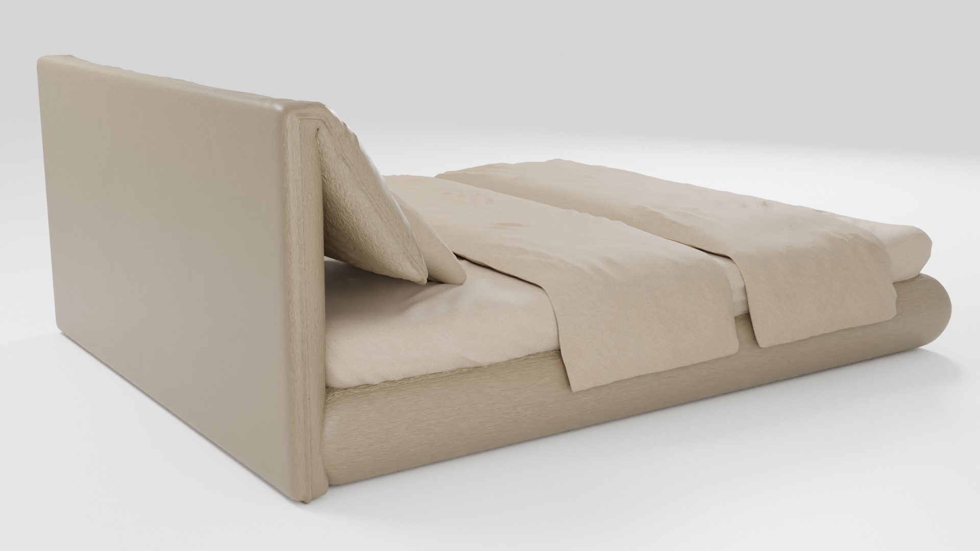 Exquisite Italian bed in the style of eclectic minimalism 3D model_2