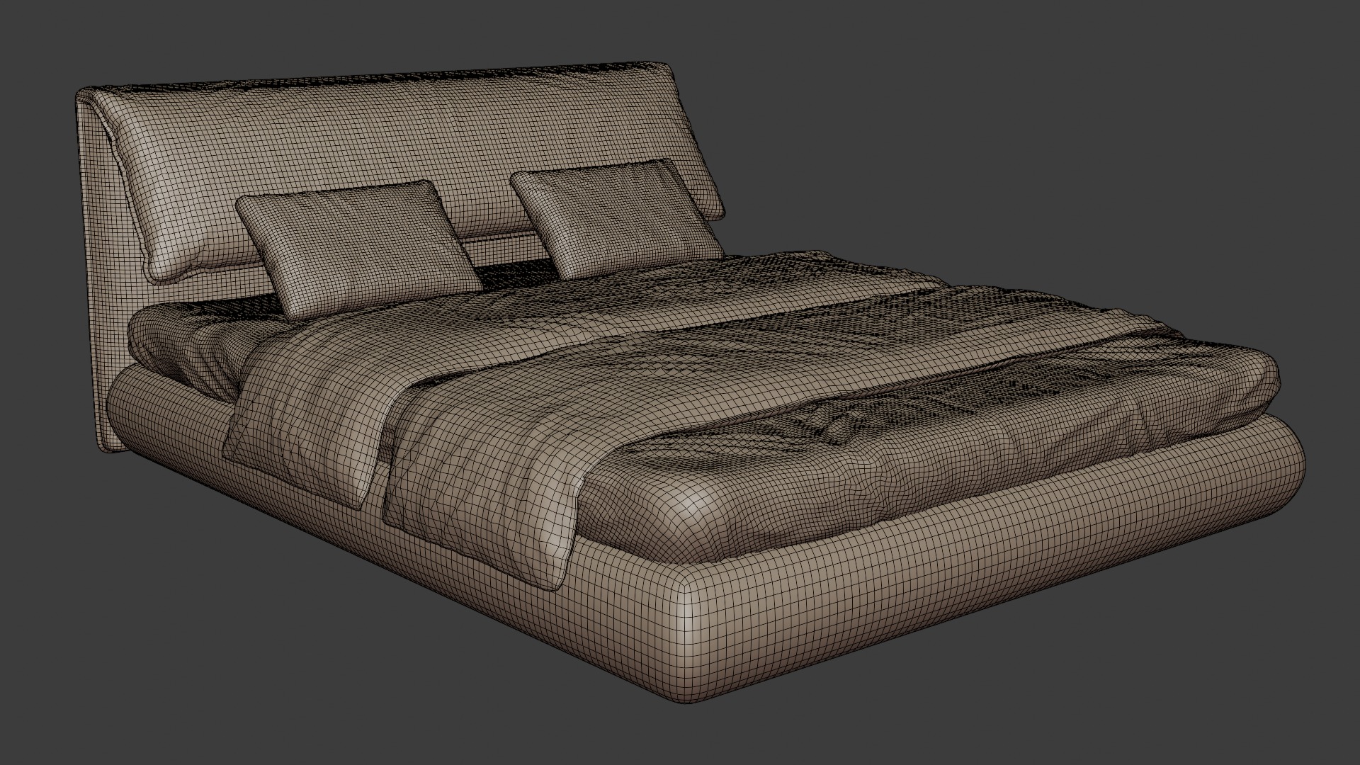 Exquisite Italian bed in the style of eclectic minimalism 3D model_6