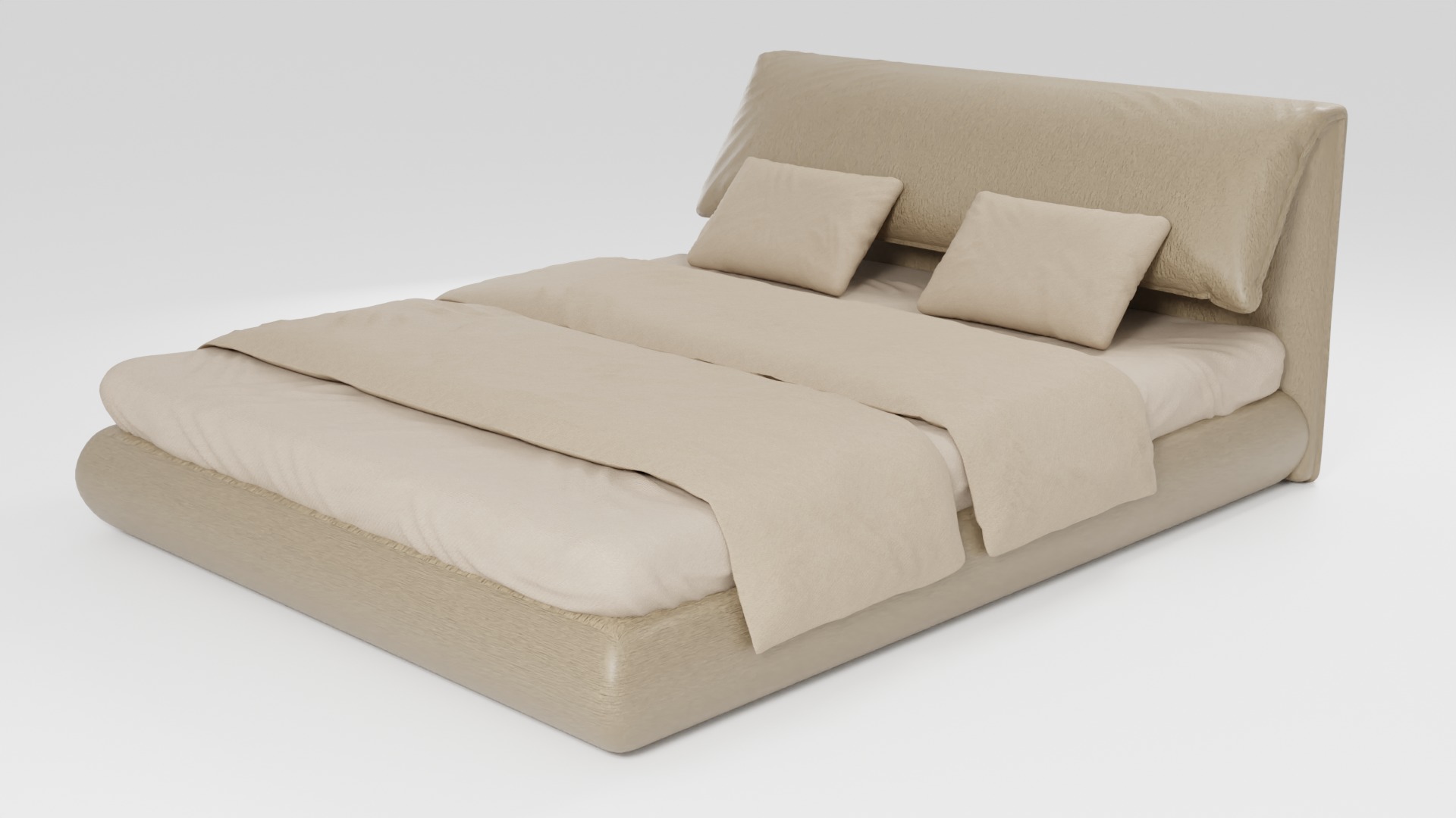 Exquisite Italian bed in the style of eclectic minimalism 3D model_4