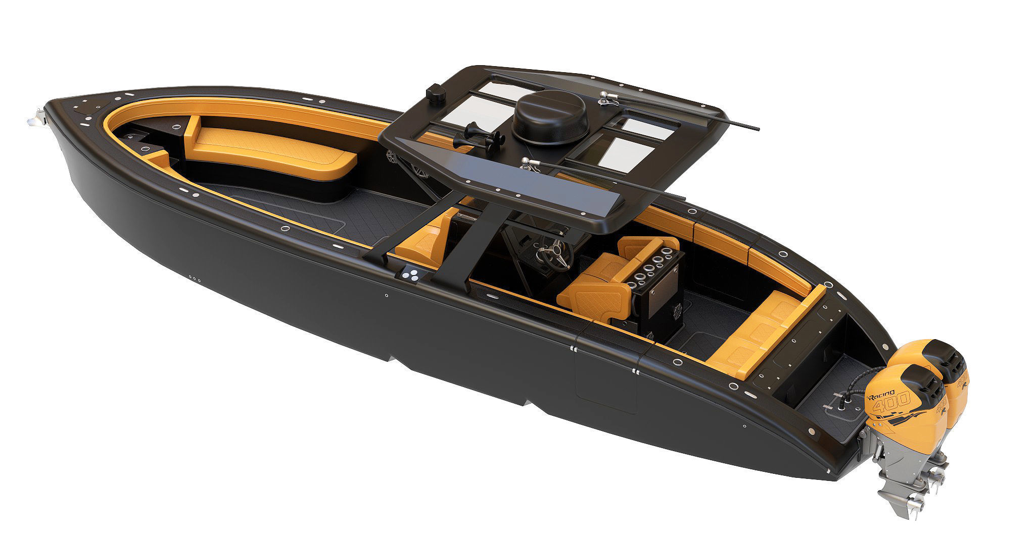 Motorboat 3D model_4