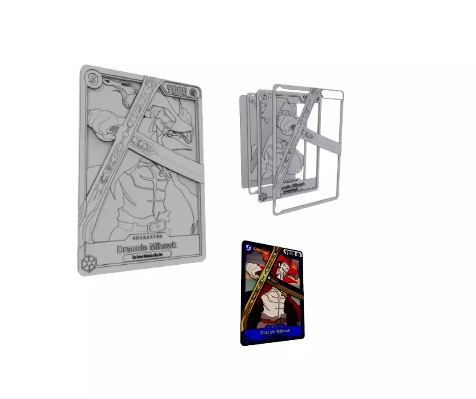 One Piece Dracule Mihawk Romance Dawn OP01-070 3D card 3D model