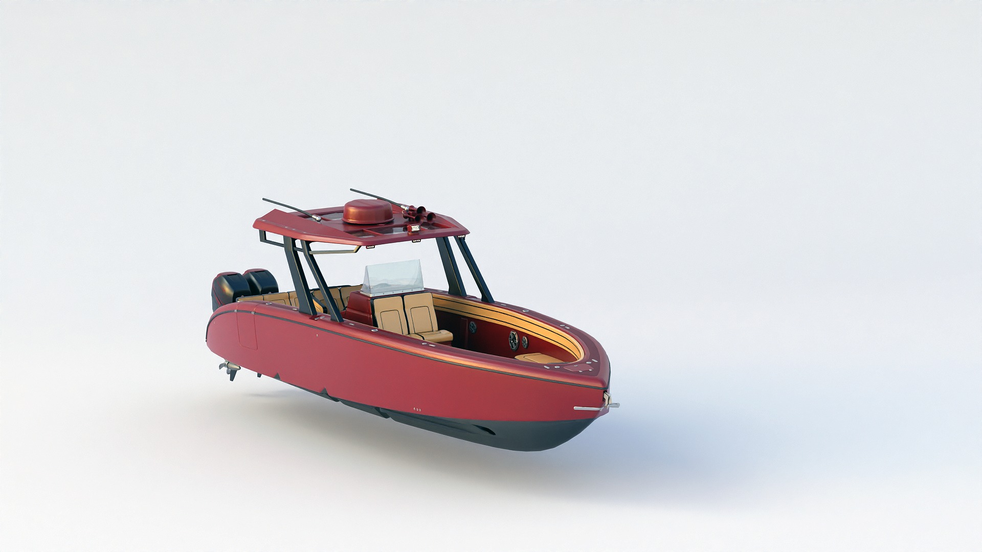 Motorboat  3D model_10