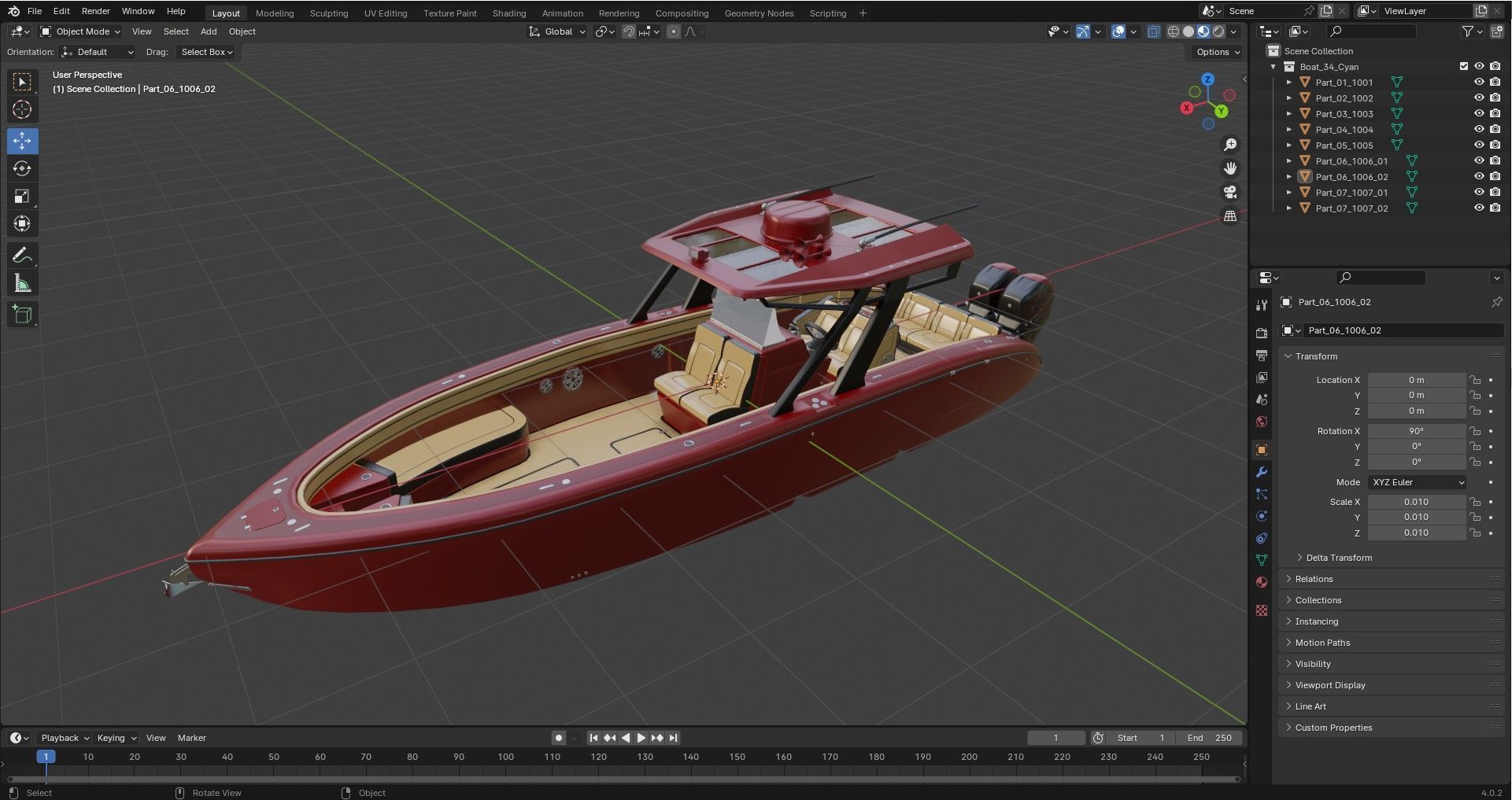 Motorboat  3D model_23