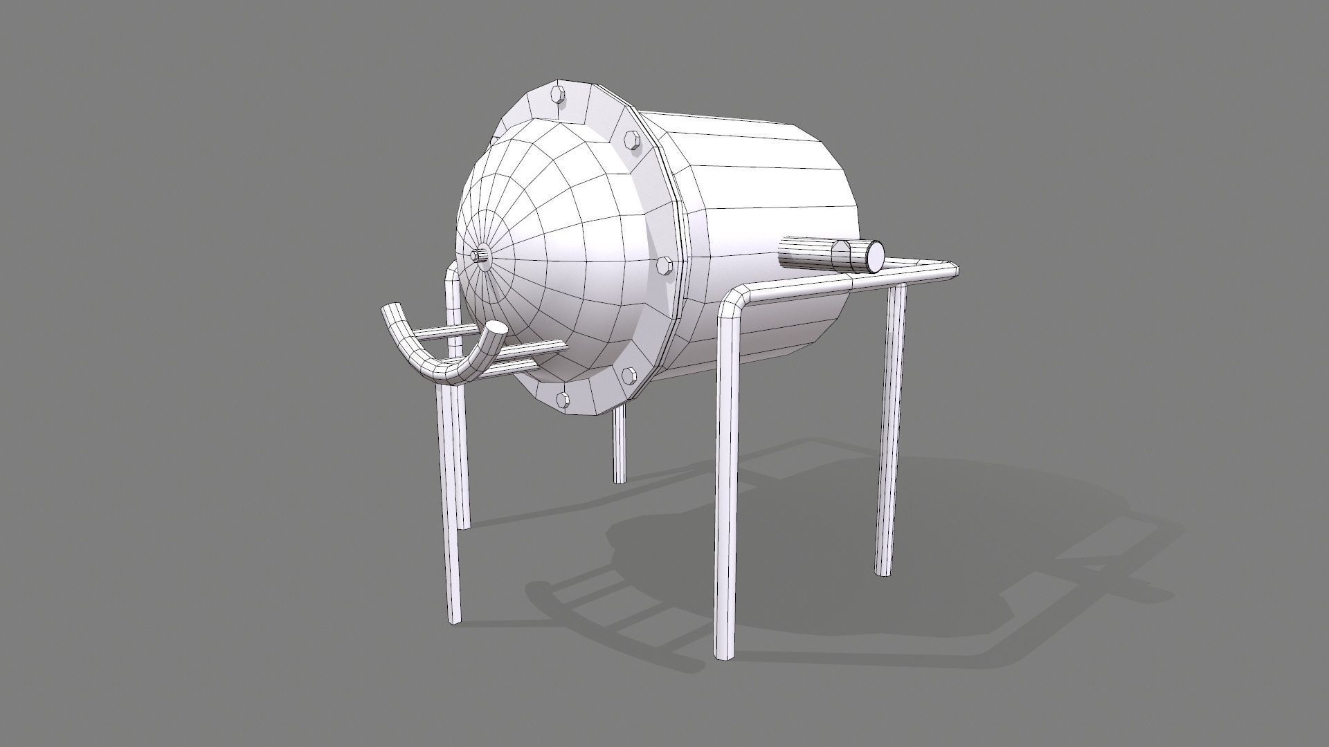 Storage Tank Low-poly 3D model_11