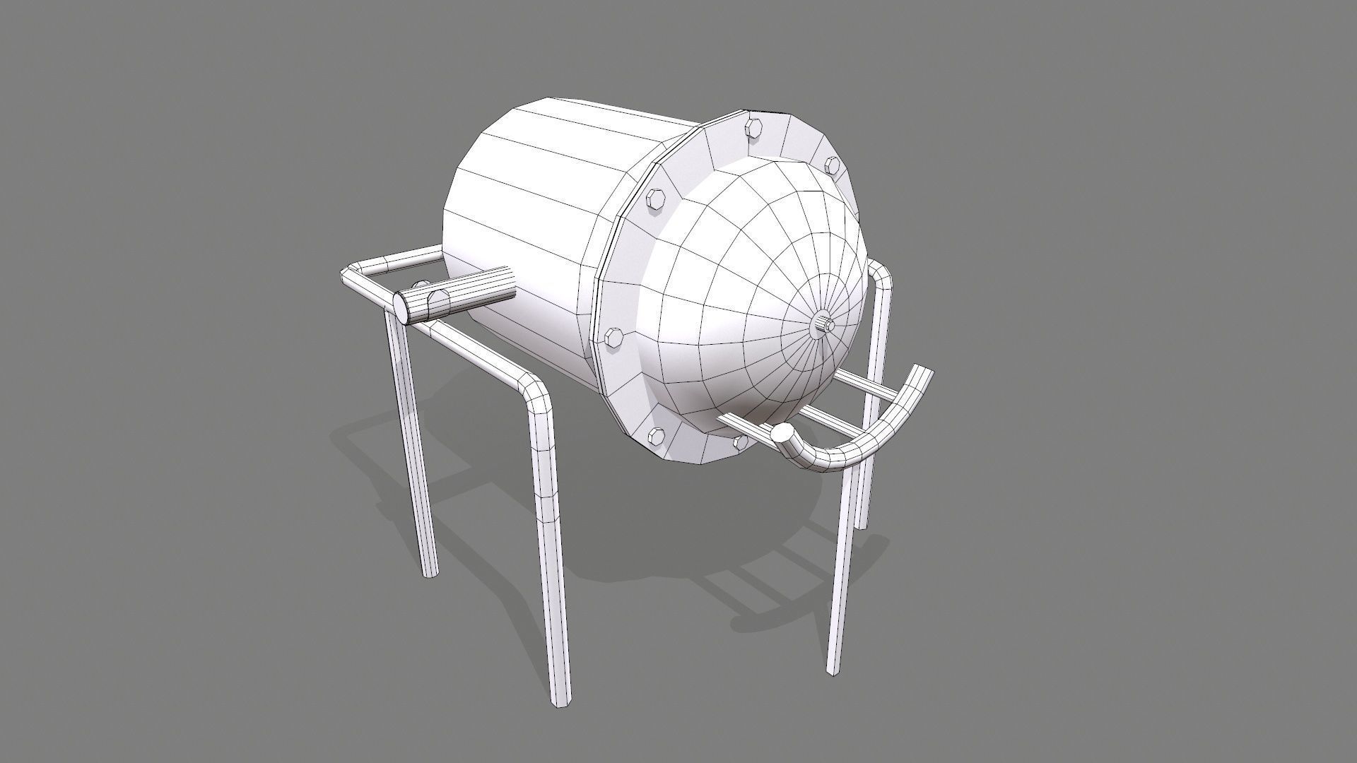 Storage Tank Low-poly 3D model_8