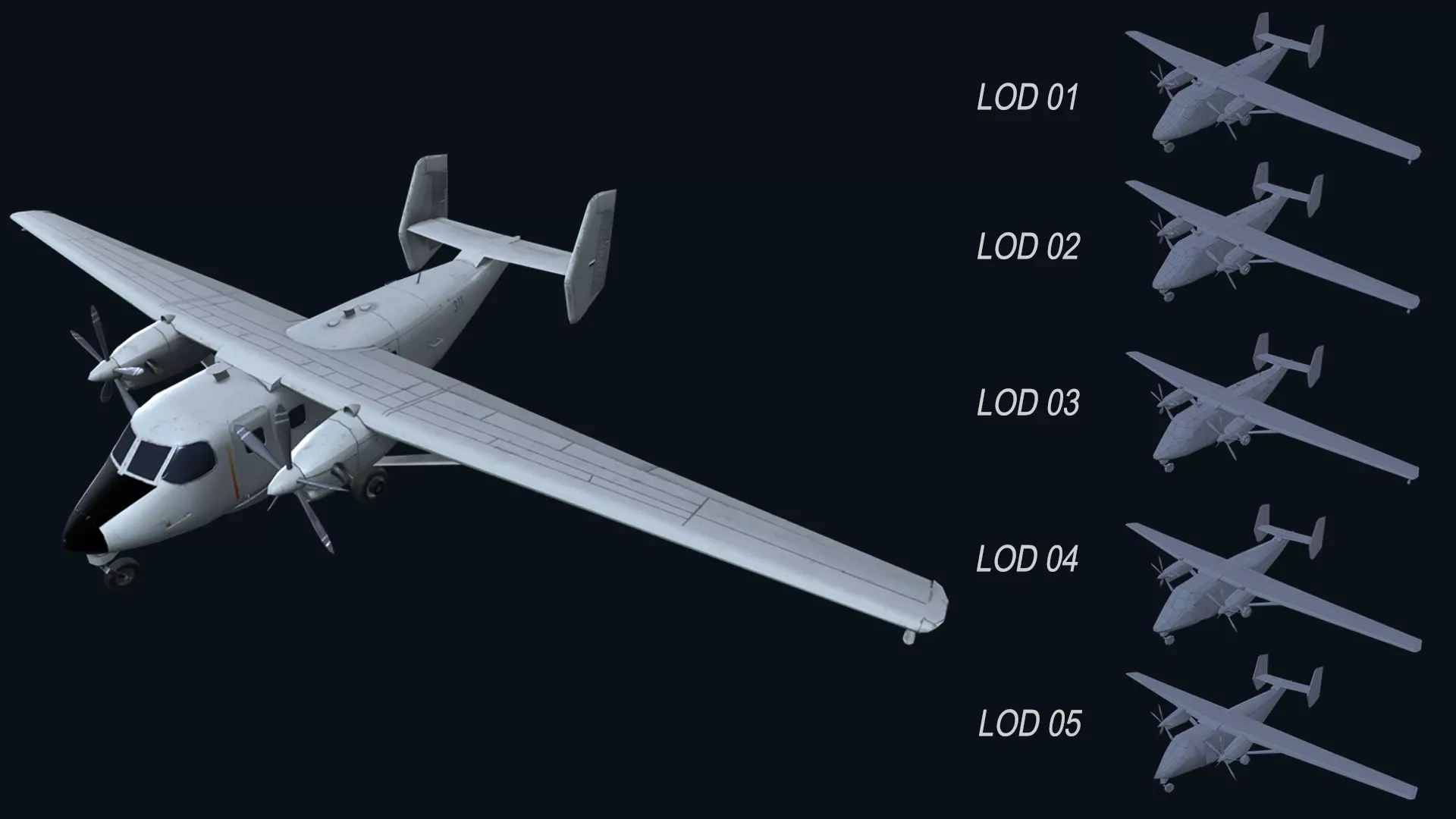 Asset - Army - PZL M28 - 3D MODEL Low-poly Low-poly 3D model_0