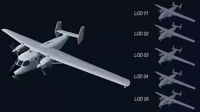 Asset - Army - PZL M28 - 3D MODEL Low-poly Low-poly 3D model