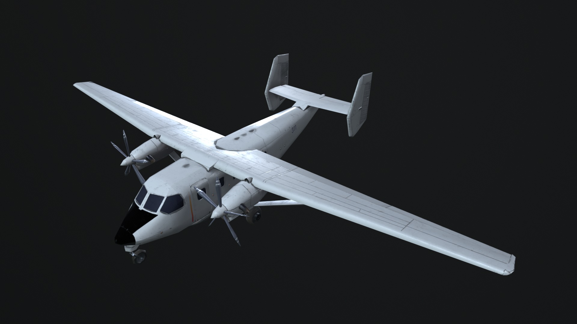 Asset - Army - PZL M28 - 3D MODEL Low-poly Low-poly 3D model_36