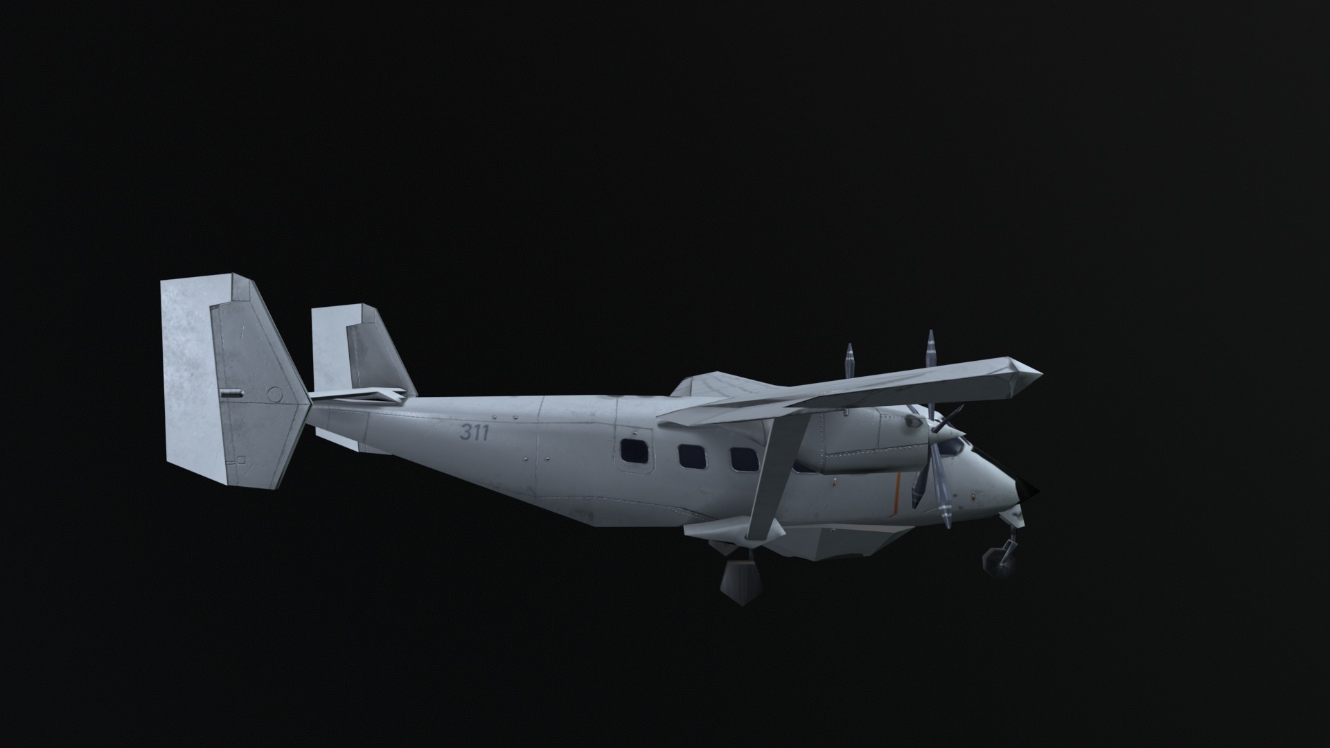 Asset - Army - PZL M28 - 3D MODEL Low-poly Low-poly 3D model_48