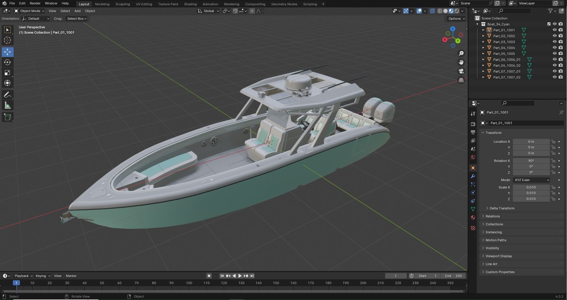 Motorboat  3D model_22
