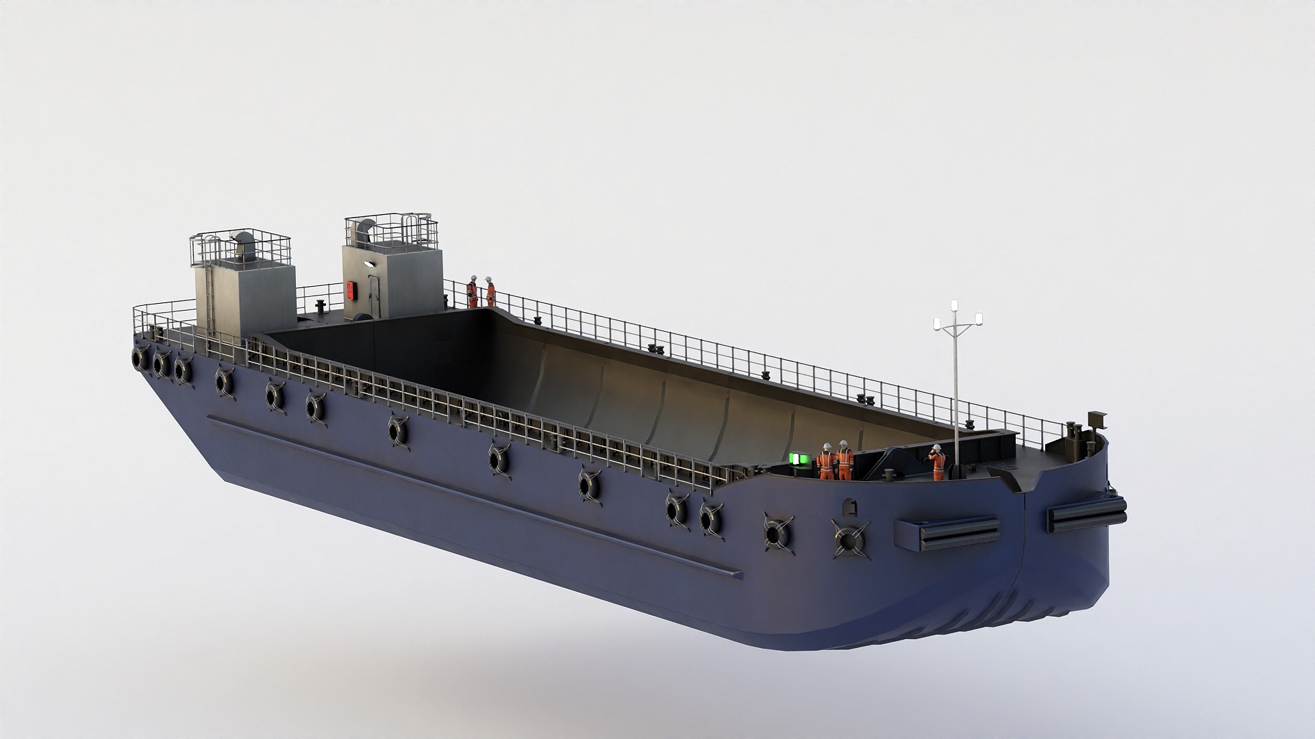 Split Hopper Barge 3D model_12