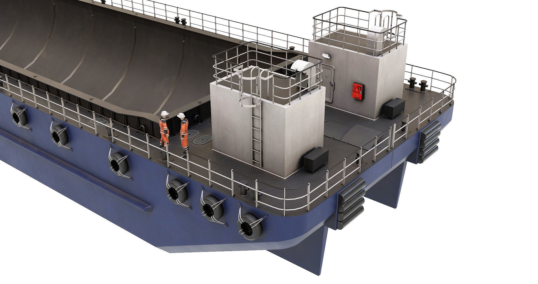 Split Hopper Barge 3D model_3