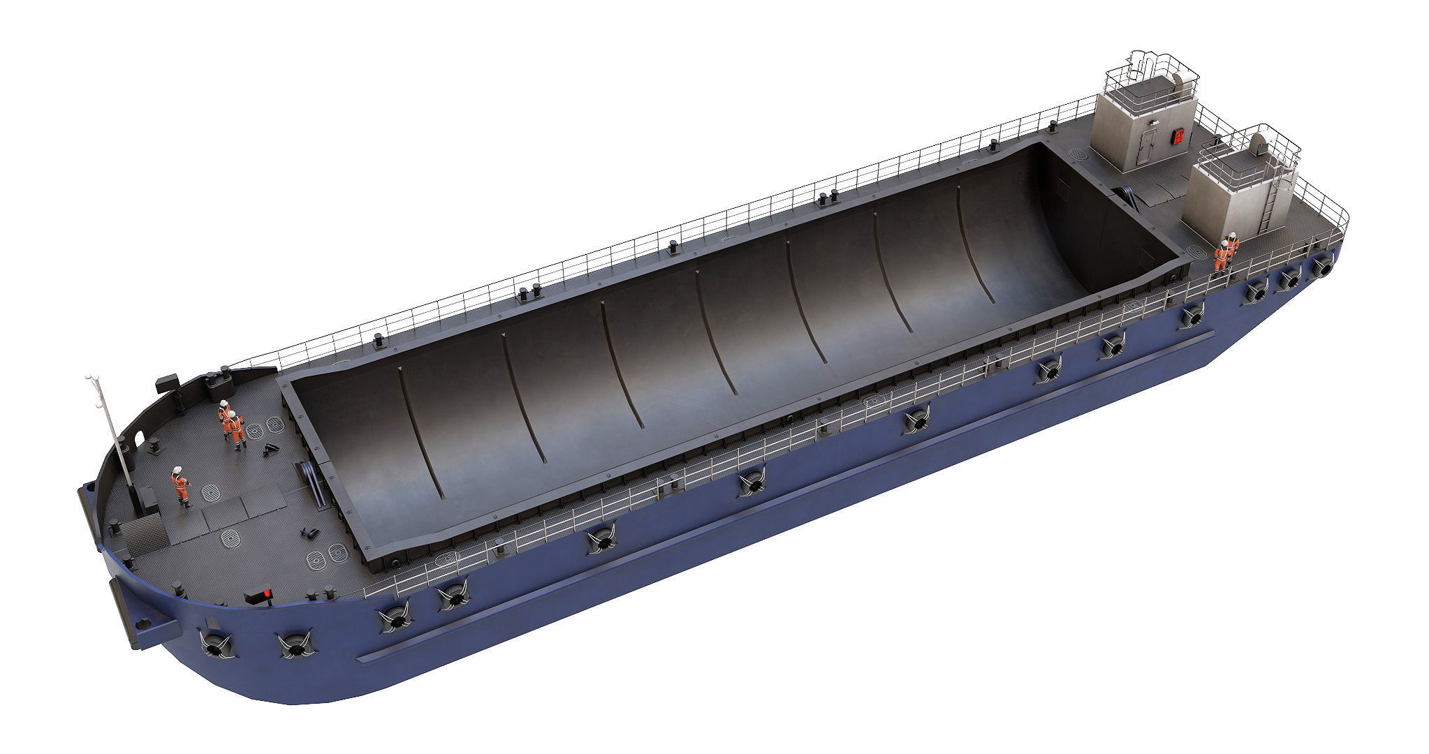 Split Hopper Barge 3D model_6