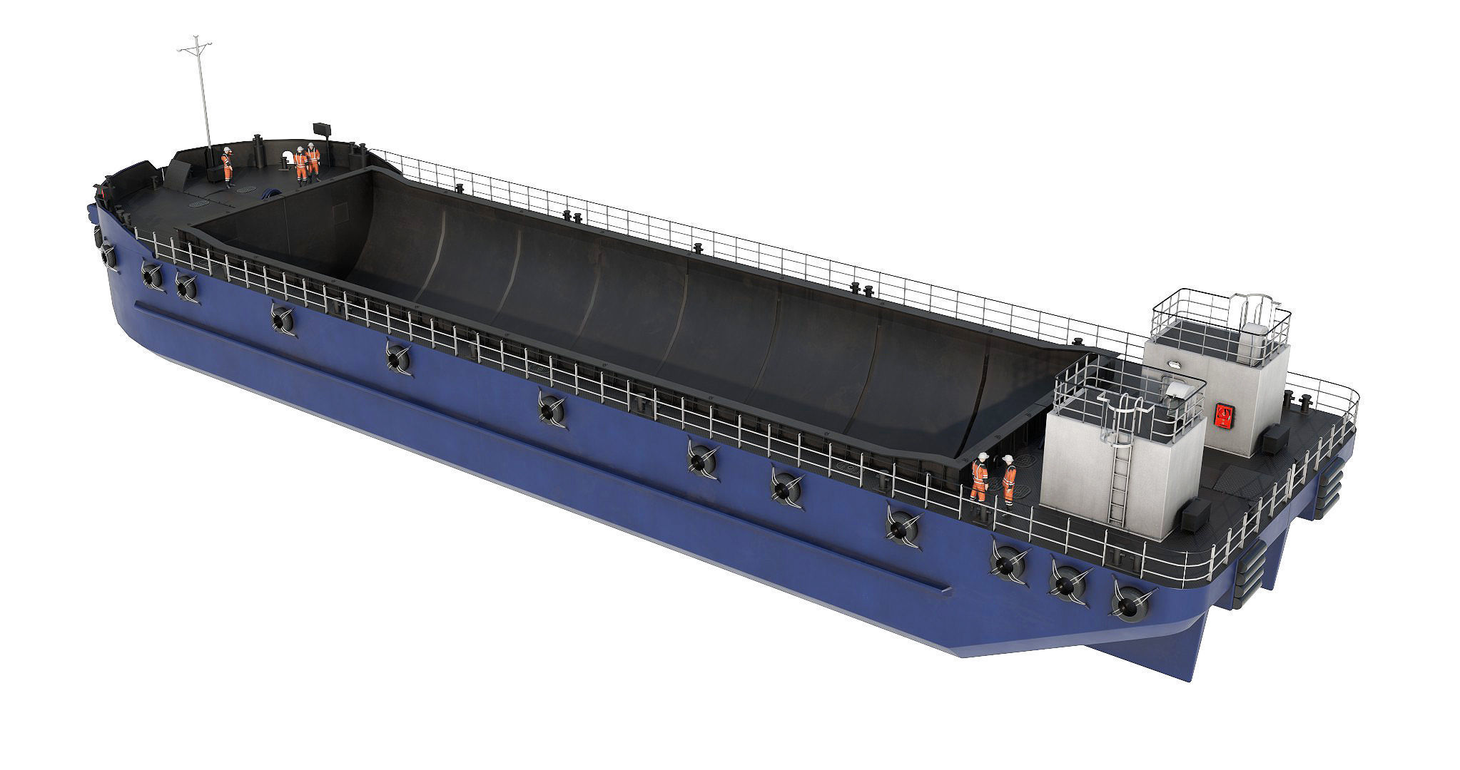 Split Hopper Barge 3D model_5