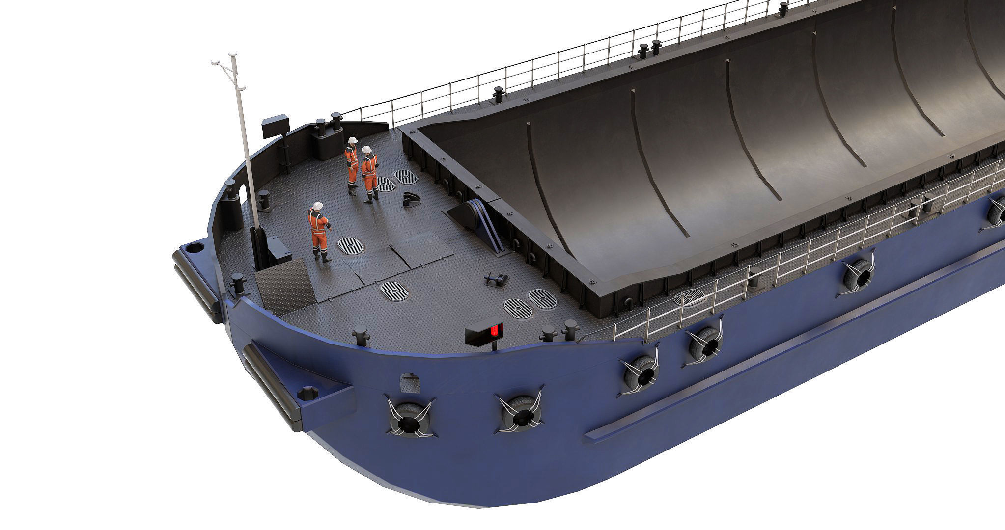 Split Hopper Barge 3D model_2