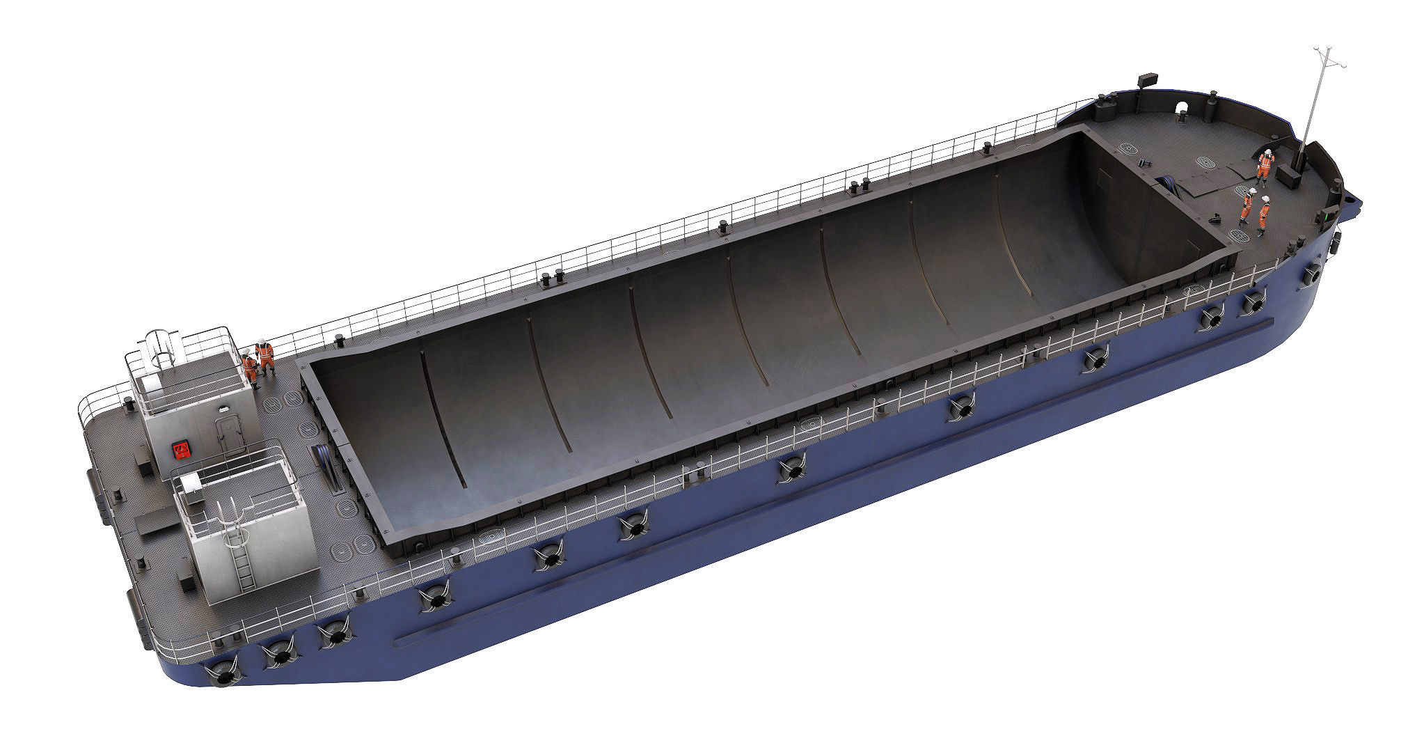Split Hopper Barge 3D model_7