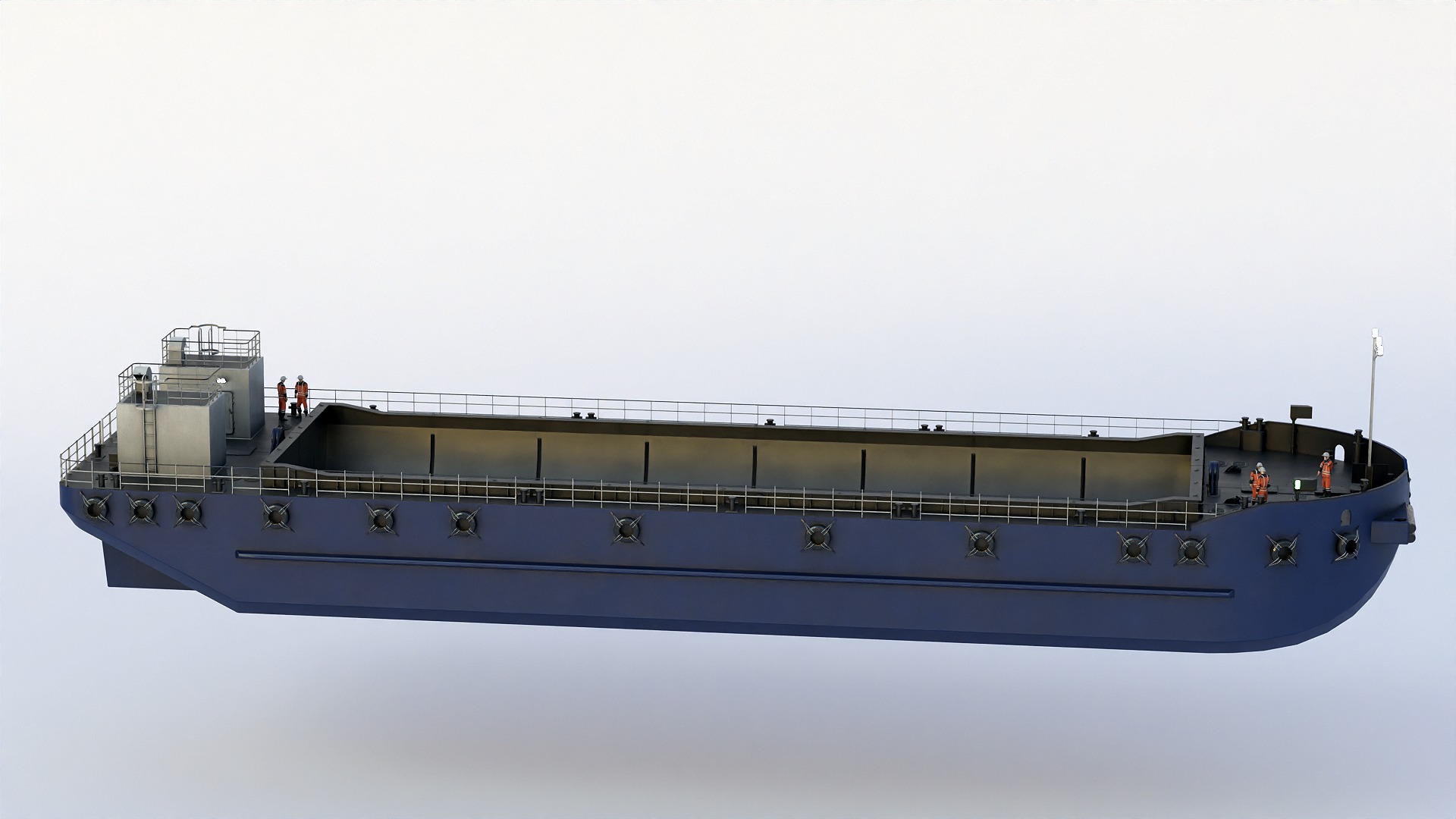 Split Hopper Barge 3D model_14