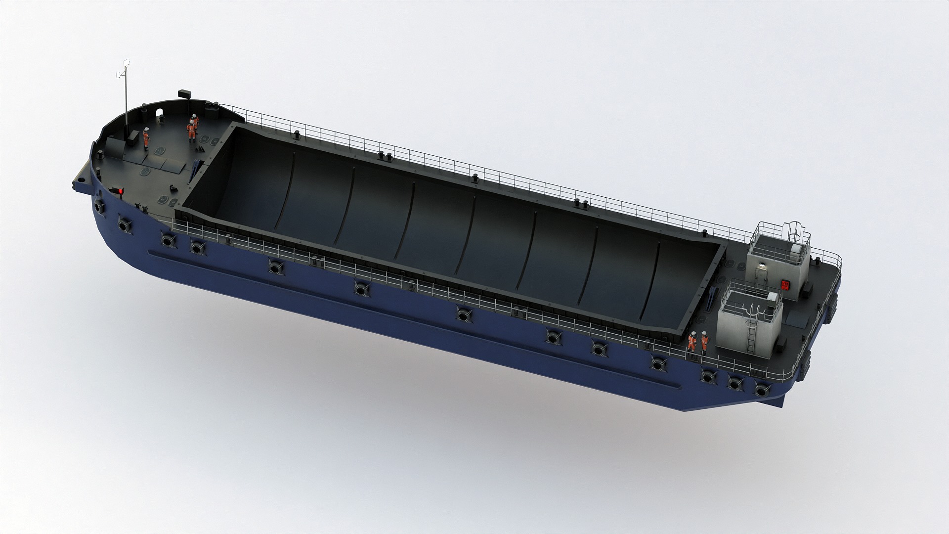 Split Hopper Barge 3D model_10