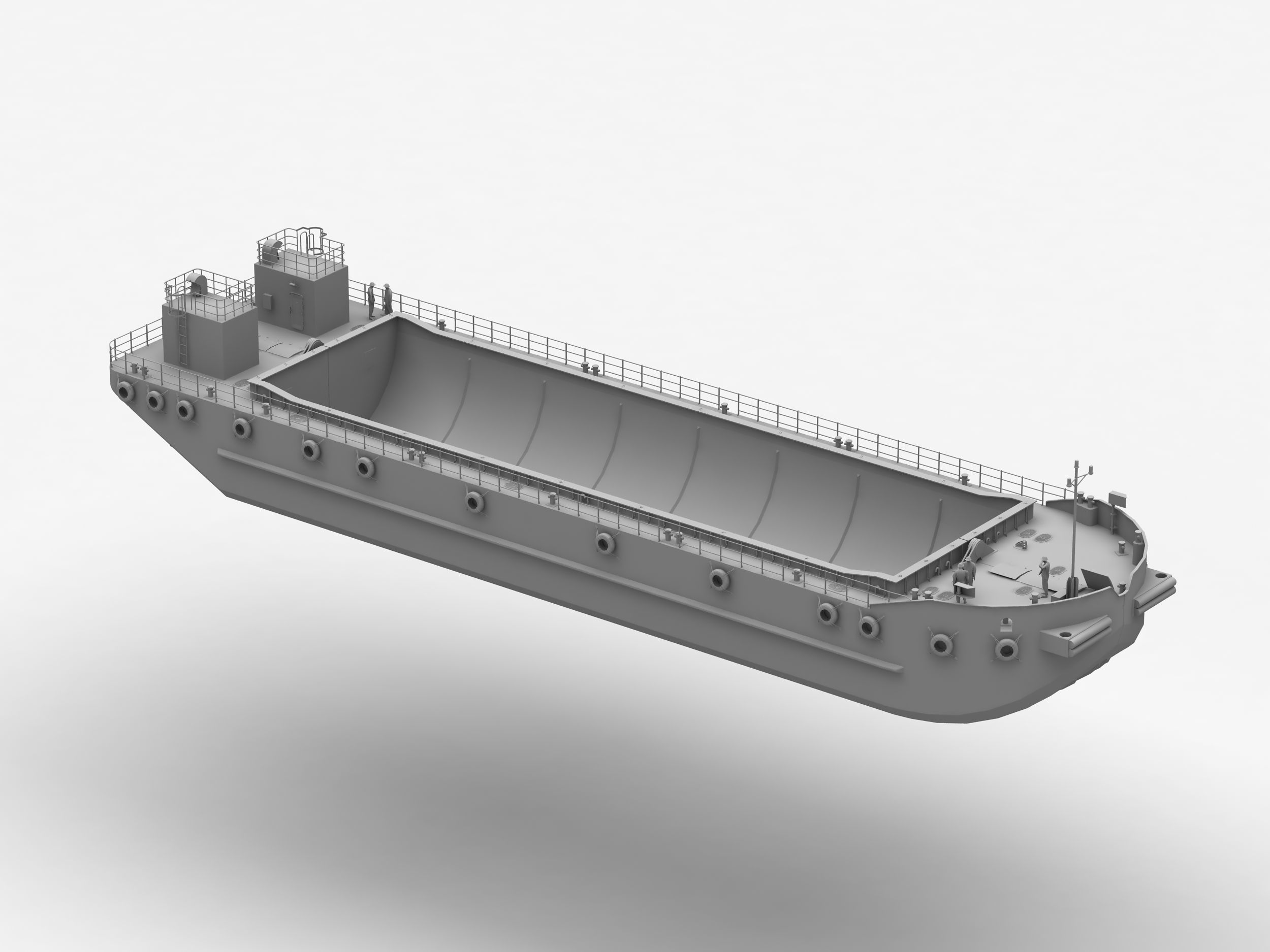 Split Hopper Barge 3D model_20