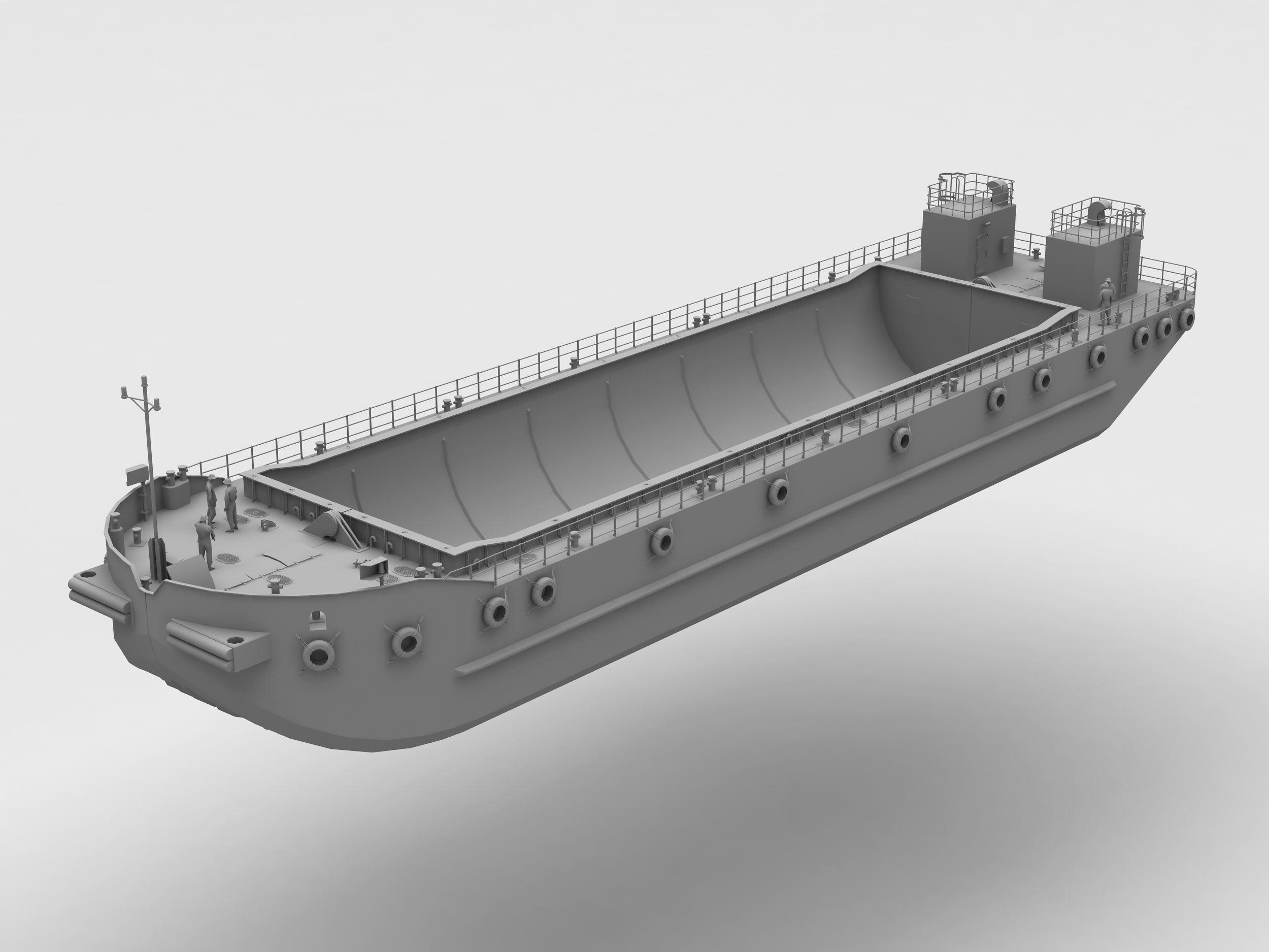 Split Hopper Barge 3D model_22