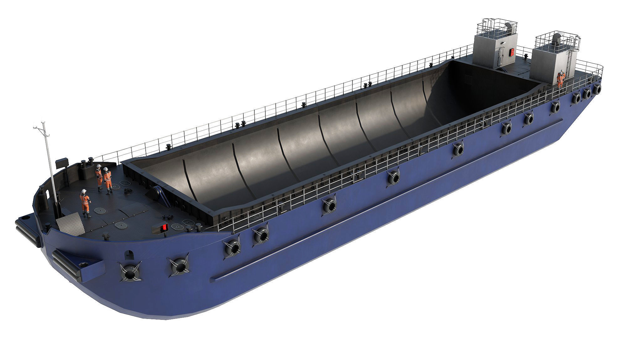 Split Hopper Barge 3D model_4