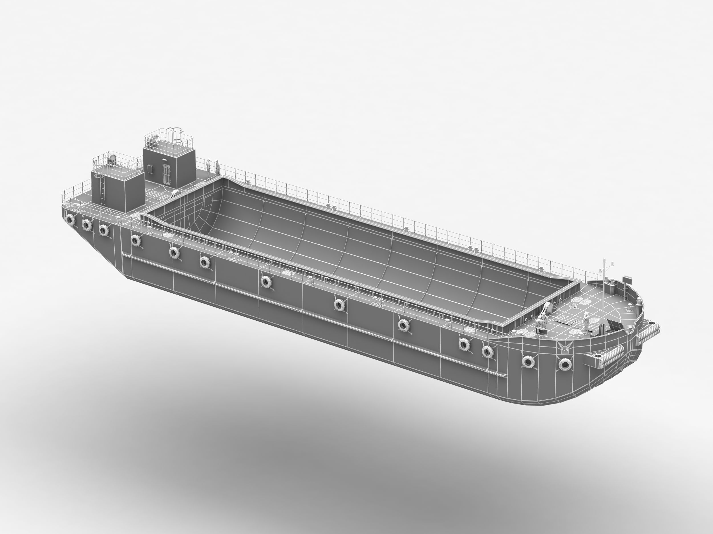 Split Hopper Barge 3D model_19