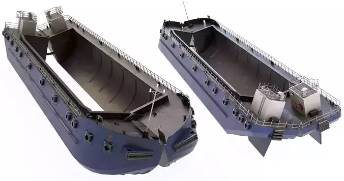 Split Hopper Barge 3D model