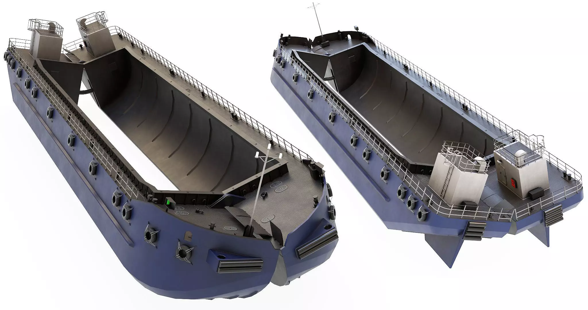 Split Hopper Barge 3D model_0