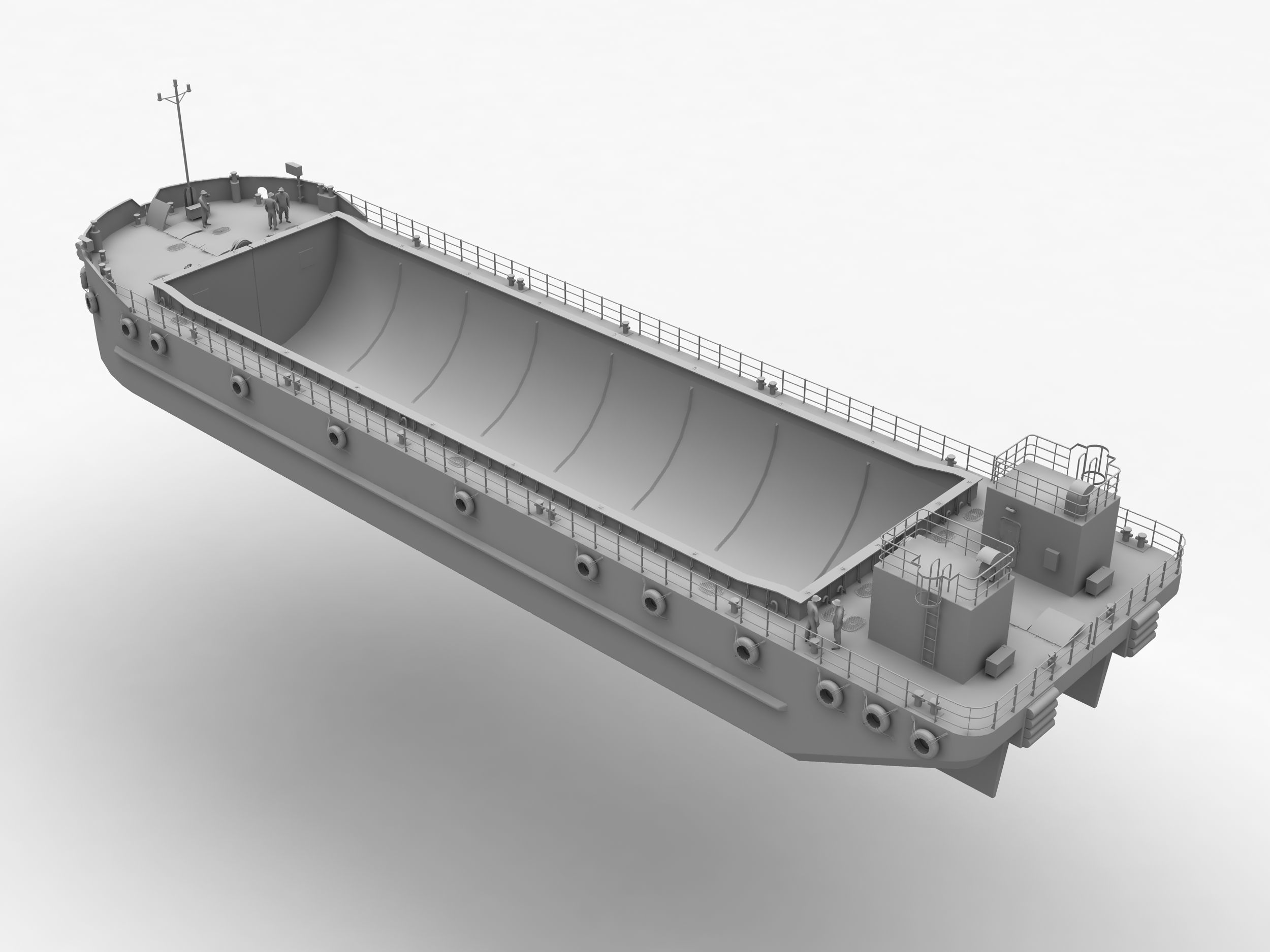 Split Hopper Barge 3D model_21