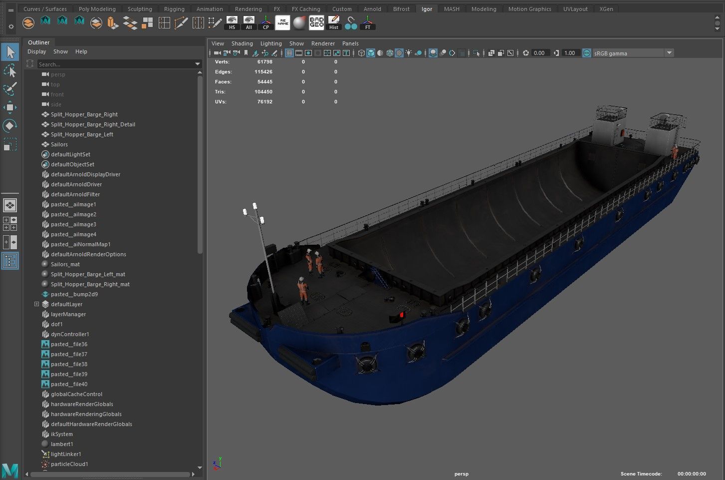 Split Hopper Barge 3D model_25