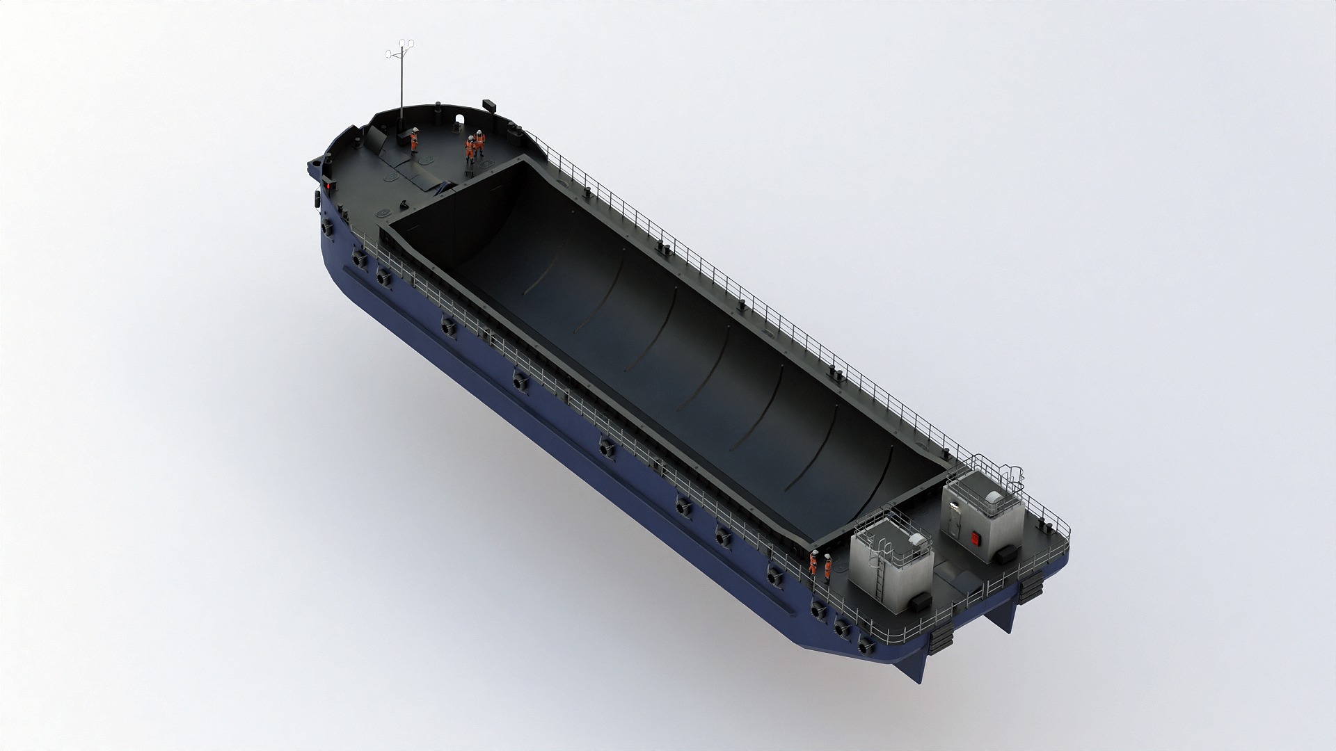 Split Hopper Barge 3D model_9