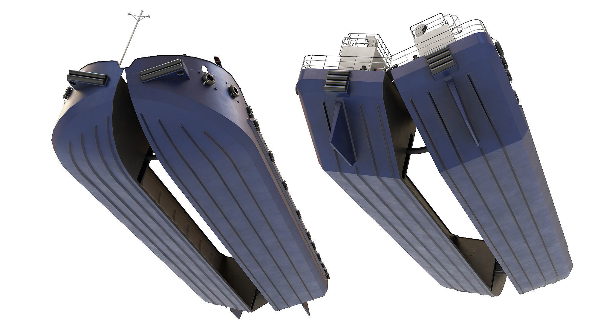 Split Hopper Barge 3D model_1