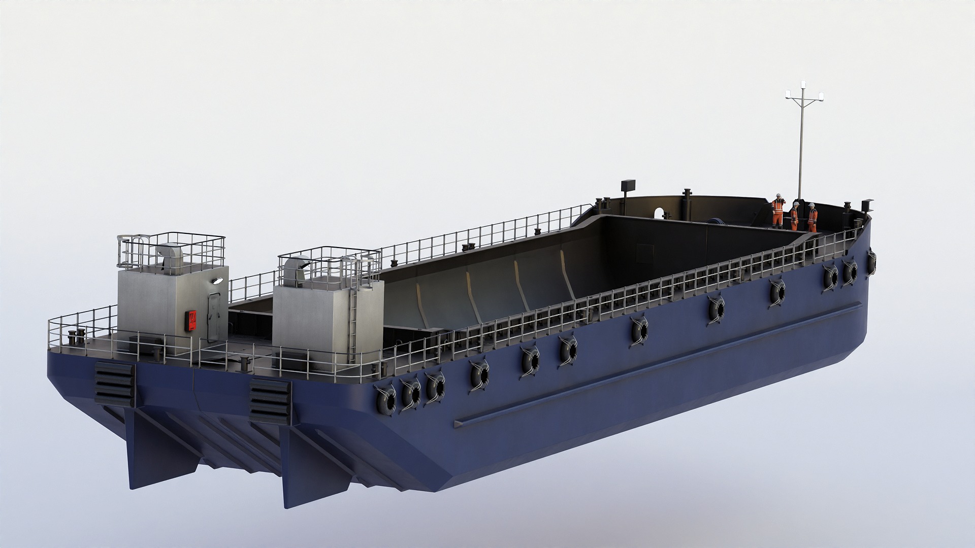 Split Hopper Barge 3D model_8